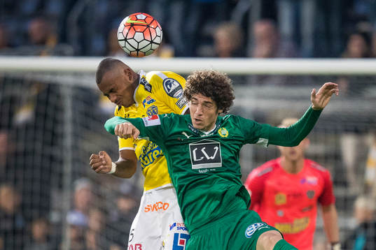 Falkenbergs Felipe Carvalho  och Hammarbys Romulo Cabral