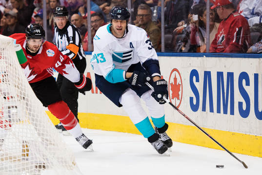 Kanadas Marc-Edouard Vlasic och Europas Zdeno Chara