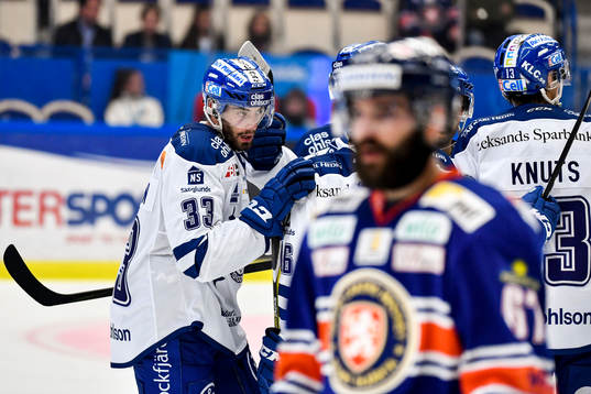 Leksands Markus Lauridsen gör 1-1 och jublar