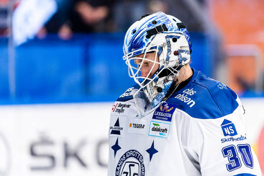 Leksands målvakt Henrik Haukeland deppar