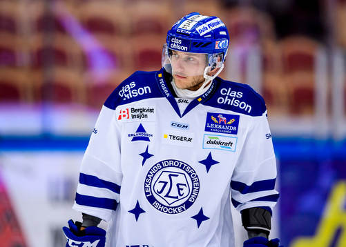 Leksands Ben Youds på uppvärmningen