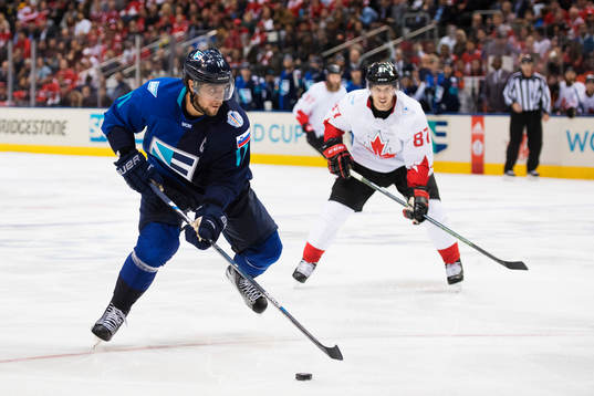 Europas Anze Kopitar och Kanadas Sidney Crosby