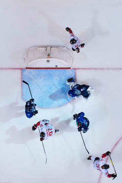Kanadas Joe Thornton, Sidney Crosby och Patrice Bergeron