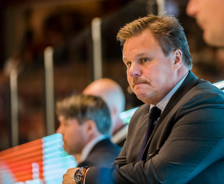 Färjestads Tränare Leif Carlsson deppar