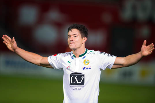 Hammarbys David Boo Wiklander jublar