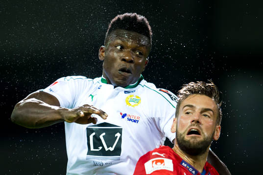 Hammarbys Joseph Aidoo med svettdroppar