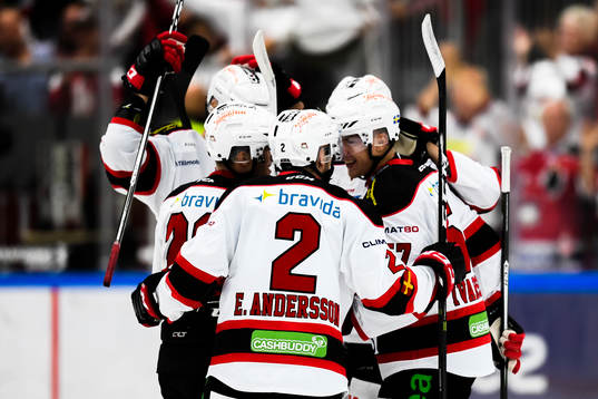 Malmö Redhawks spelare jublar