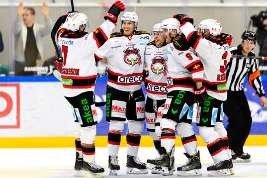 Malmö Redhawks spelare jublar