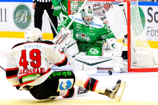 Malmö Redhawks Rhett Rakhshani oroar framför Rögles