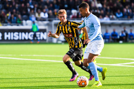 Häckens Joel Andersson och Malmö FFs Tobias Sana