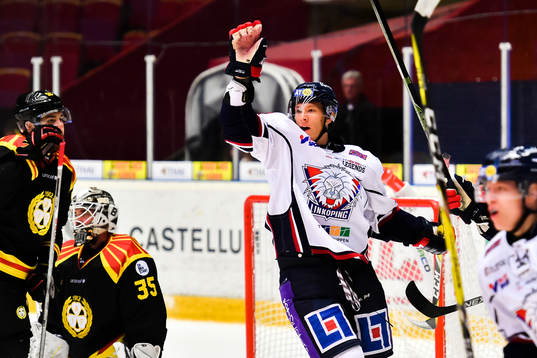 Linköpings Emil Sylvegård jublar
