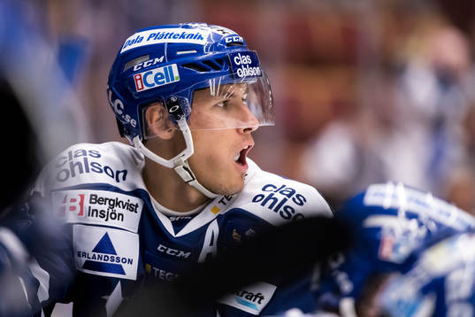 Leksands Jon Knuts i ishockeymatchen i SHL mellan Leksand