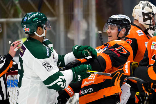 Karlskronas Joel Kellman och Färjestads Tim Stapleton