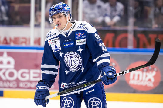 Leksands Eric Castonguay i ishockeymatchen i SHL mellan