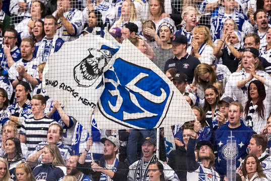 Leksands klacken i ishockeymatchen i SHL mellan Leksand och