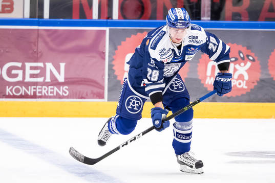 Leksands Tobias Forsberg i ishockeymatchen i SHL mellan