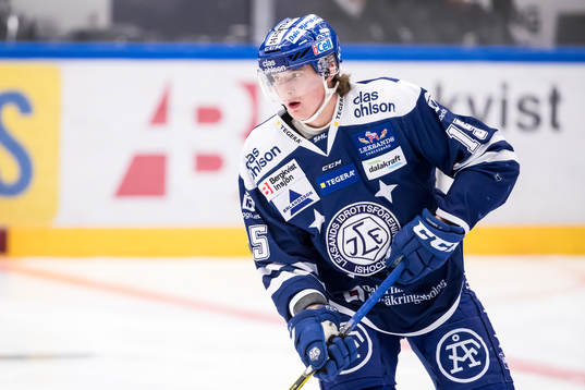 Leksands Johan Porsberger i ishockeymatchen i SHL mellan