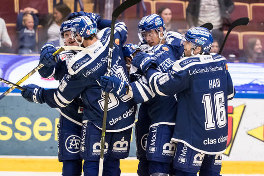 Leksands spelarna jublar