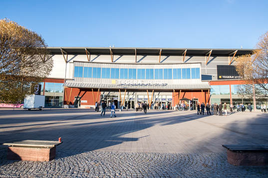 Tegera Arena innan ishockeymatchen i SHL mellan Leksand och