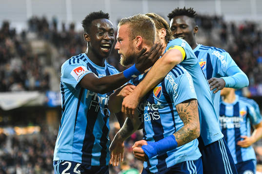 Djurgårdens Alexander Faltsetas jublar