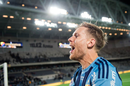 Djurgårdens Niklas Gunnarsson jublar
