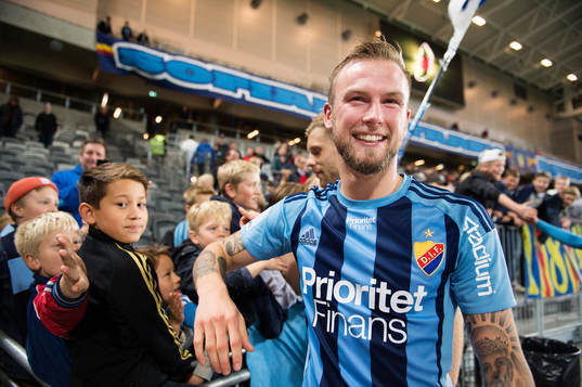 Djurgårdens Alexander Faltsetas jublar