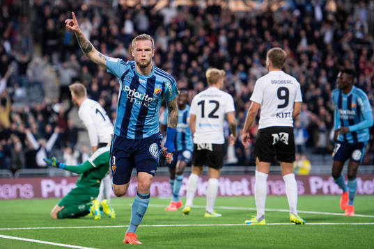 Djurgårdens Alexander Faltsetas jublar