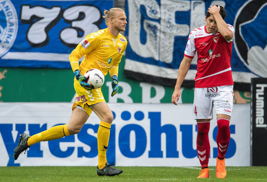 Kalmars målvakt Ole Söderberg och Marko Biskupovic