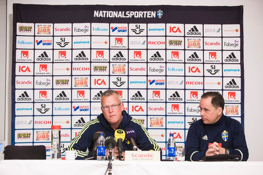 Sveriges förbundskapten Janne Andersson och