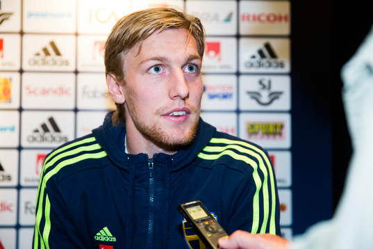 Emil Forsberg i mixed zone