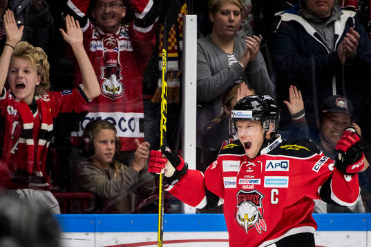 Malmö Redhawks Erik Forssell jublar