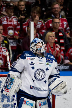 Leksands målvakt Henrik Haukeland deppar