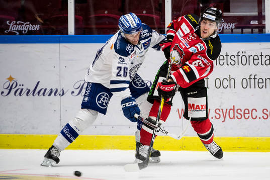 Leksands Patrik Norén och Malmö Redhawks Konstantin