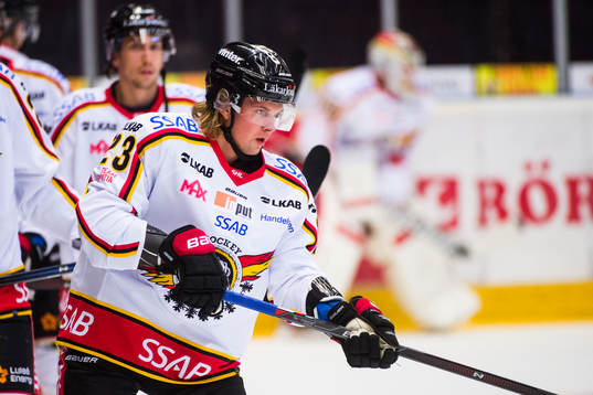 Luleås Viktor Amnér före ishockeymatchen i SHL mellan
