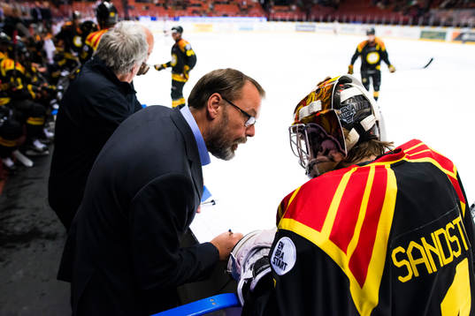 Brynäs målvaktstränare Per-Erik Alcén och målvakt