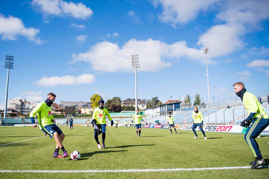 Sveriges Marcus Berg, Jimmy Durmaz, Alexander Fransson, Ola