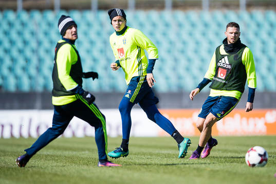 Sveriges Emil Forsberg, Victor Nilsson Lindelöf och Marcus