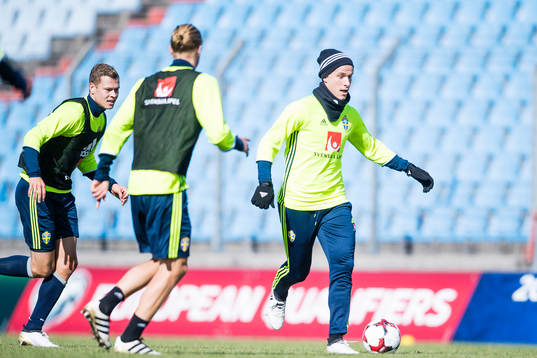 Sveriges Emil Krafth och Oscar Wendt