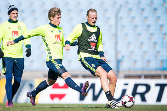 Sveriges Alexander Fransson och Oscar Hiljemark