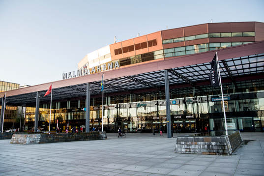 Exteriör på Malmö Arena innan ishockeymatchen i SHL
