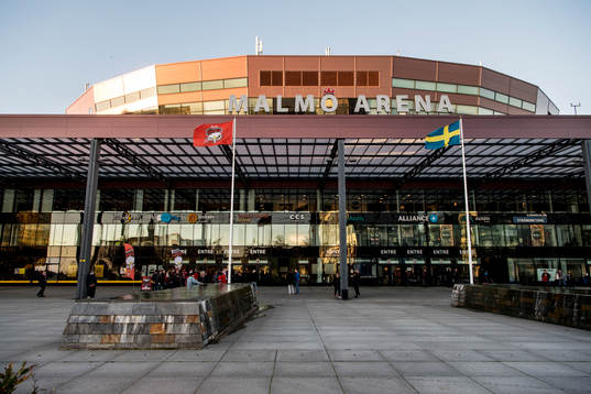 Exteriör på Malmö Arena innan ishockeymatchen i SHL