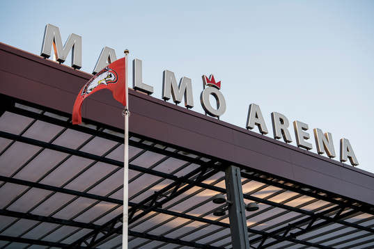 Exteriör på Malmö Arena innan ishockeymatchen i SHL