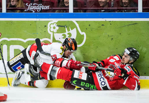 Örebros Bobbo Petersson och Malmö Redhawks Nils Andersson