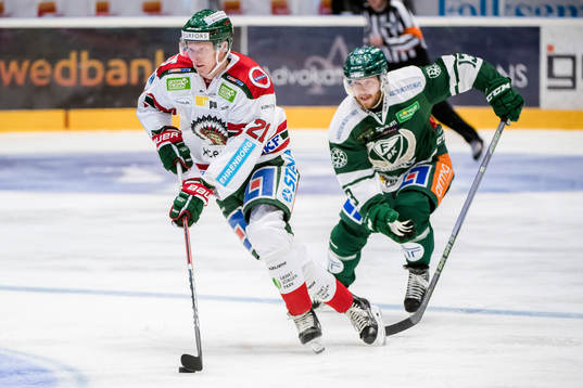 Frölundas Christoffer Ehn och Färjestads Linus Persson