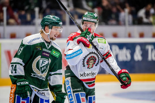 Färjestads Rasmus Asplund och Frölundas Victor Olofsson
