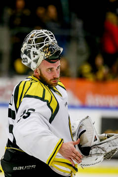Brynäs målvakt David Rautio jublar