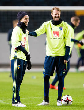 Sveriges Oscar Wendt och Ola Toivonen