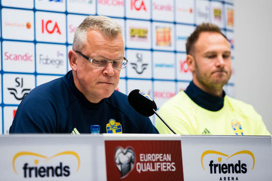 Sveriges förbundskapten Janne Andersson och Andreas