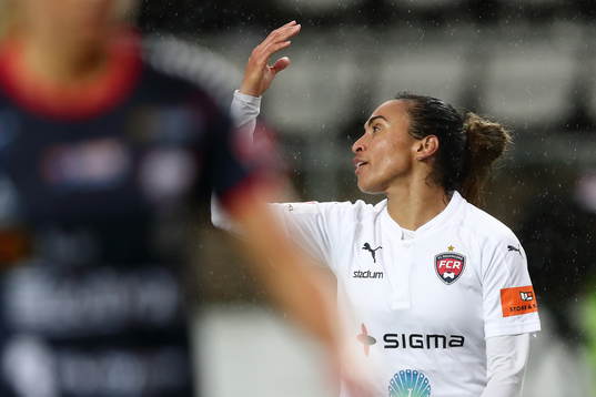 Rosengårds Marta Vieira da Silva reagerar