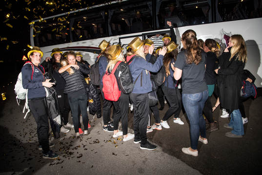 s firande hemma i Limhamn av avancemanget till